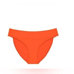 Time and Tru Women's Plus Size Mid Rise High Cut Bikini Bottoms orange bright 3x
